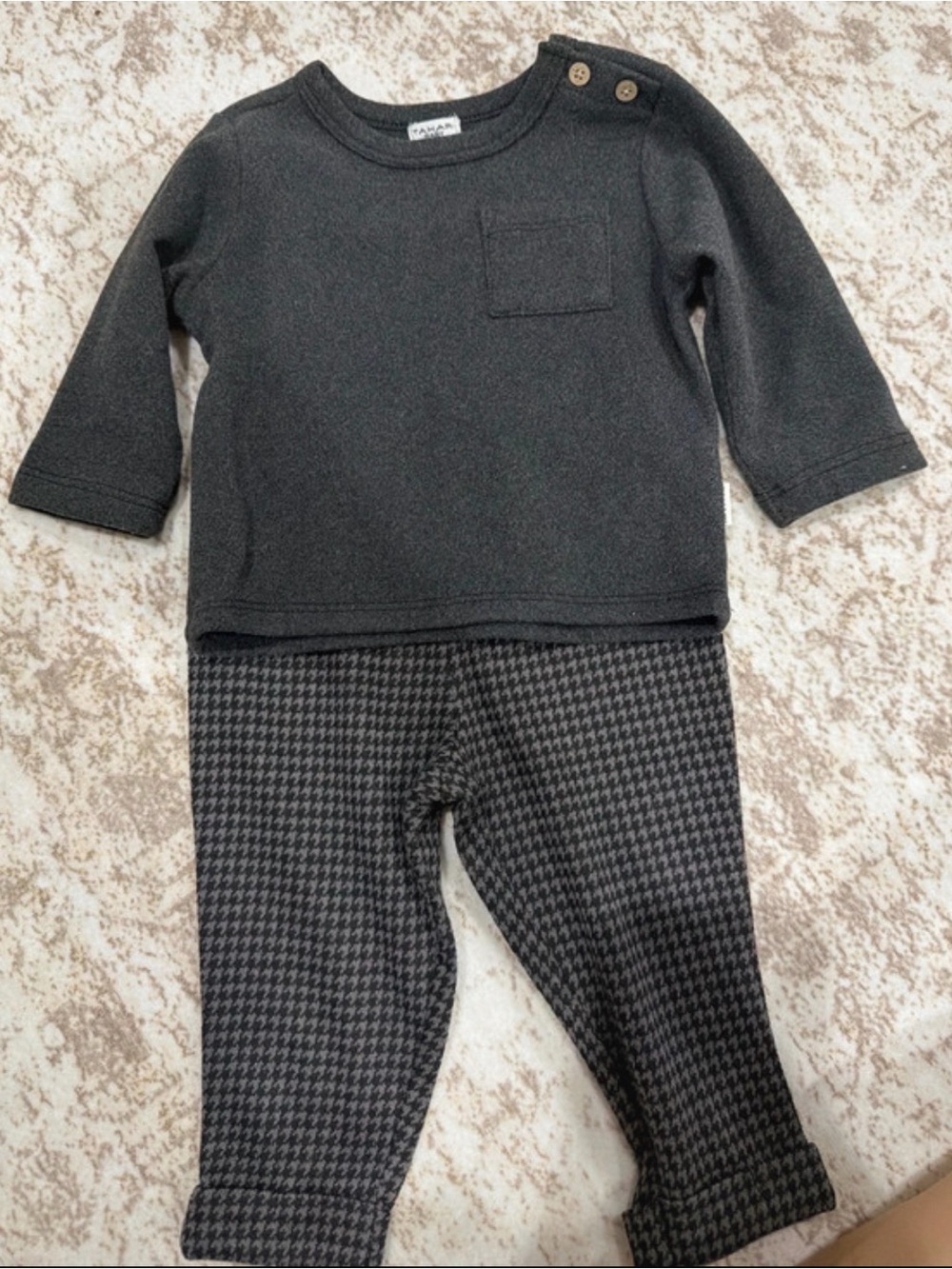 Tahari Charcoal Two-Piece Kids Pajama Set